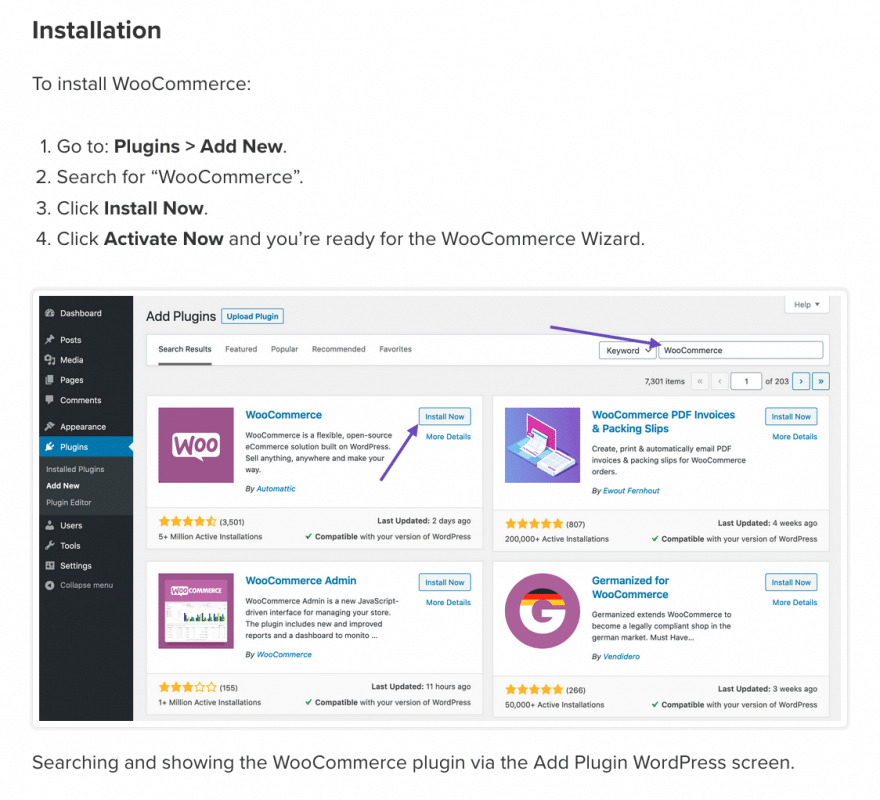Documentazione passo-passo per installare WooCommerce