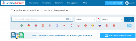 Homepage di ReversoContext