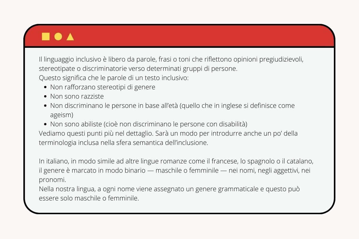 La simulazione di un testo del mio sito web senza alcuna formattazione.